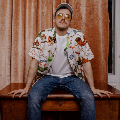 pánská košile TheDudes Treasure Trail White Hawaiian Shirt