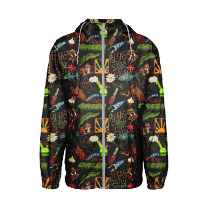 pánská bunda THEDUDES  Treasure Trail Black Windbreaker 